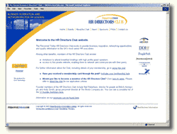 Screen shots of the HR Director's Club web site